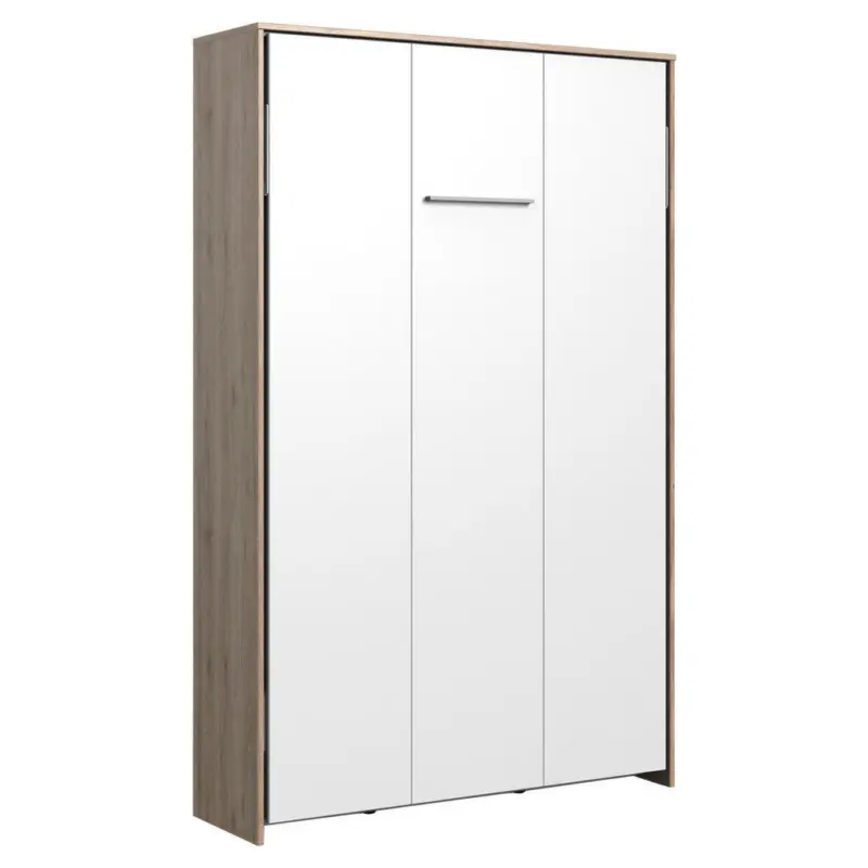 Schrankbett 120/200 cm Weiß, Eichefarben