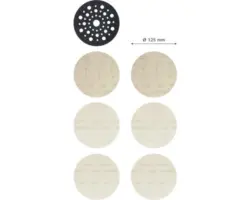 Schleifblatt für Exzenterschleifer Bosch, Ø125 mm, Korn 80/120/180, Ungelocht, 7 Stück