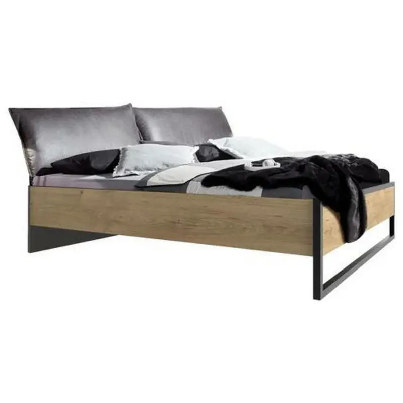 Futonbett 180/200 cm in Graphitfarben, Eichefarben