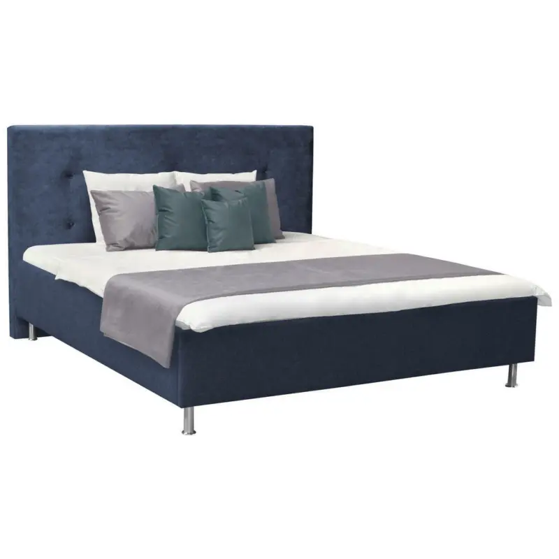 Polsterbett 160/200 cm in Dunkelblau