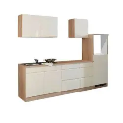 Küchenleerblock 270 cm in Creme, Sonoma Eiche