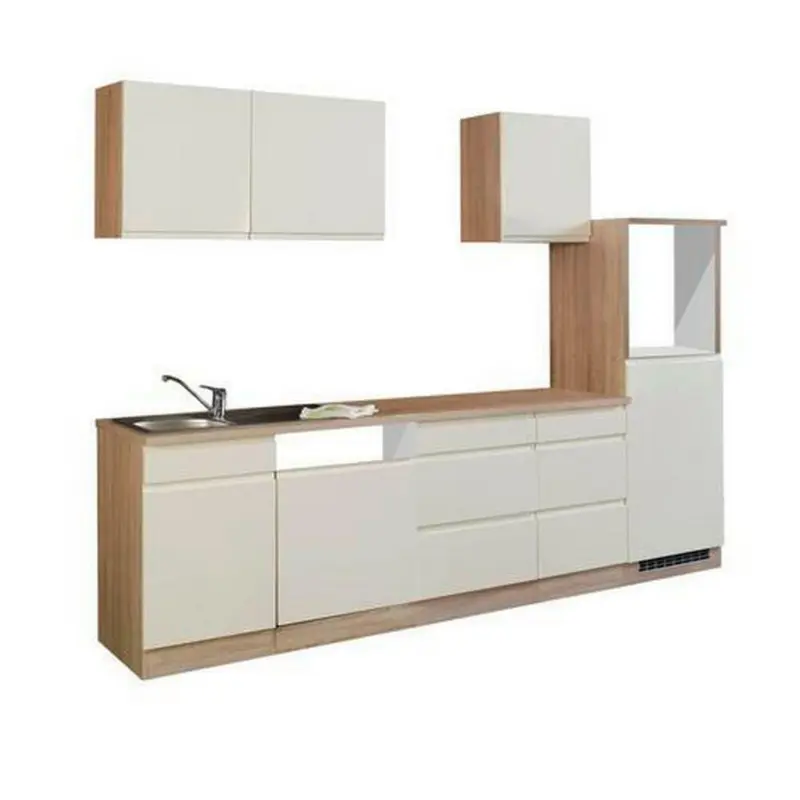 Küchenleerblock 280 cm in Creme, Sonoma Eiche