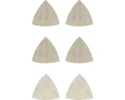 Schleifblatt für Deltaschleifer Bosch, 93x93x93 mm, Korn 80/120/180, Ungelocht, 6 Stück