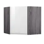 XXXLutz Lauterach - Ihr Möbelhaus bei Bregenz Eckoberschrank 60/57/60 cm in Grau, Weiß Hochglanz