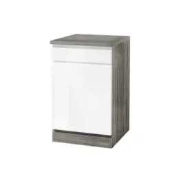 Küchenunterschrank 50/85/60 cm in Grau, Weiß Hochglanz