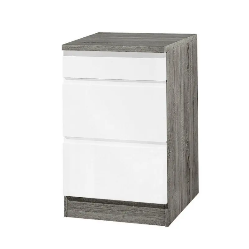 Küchenunterschrank 50/85/60 cm in Grau, Weiß Hochglanz