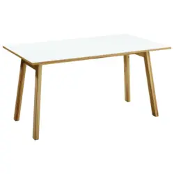 Schreibtisch 137/80/72 cm in Weiß, Eichefarben