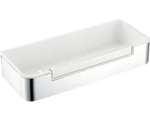 Universal Duschablage mit Duschkabinenabzieher edelstahl poliert