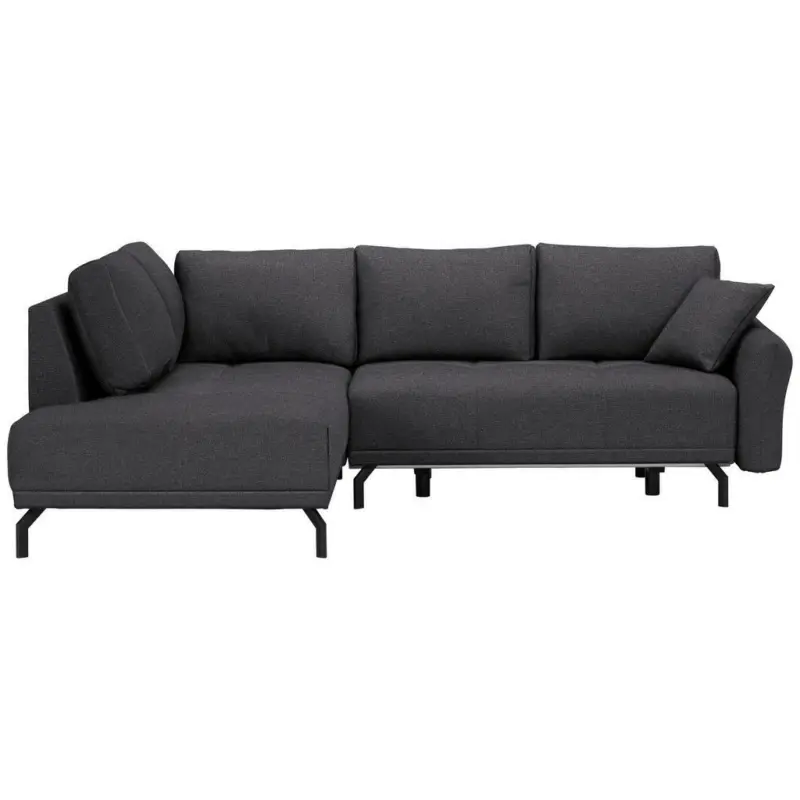 Ecksofa in Webstoff Dunkelgrau