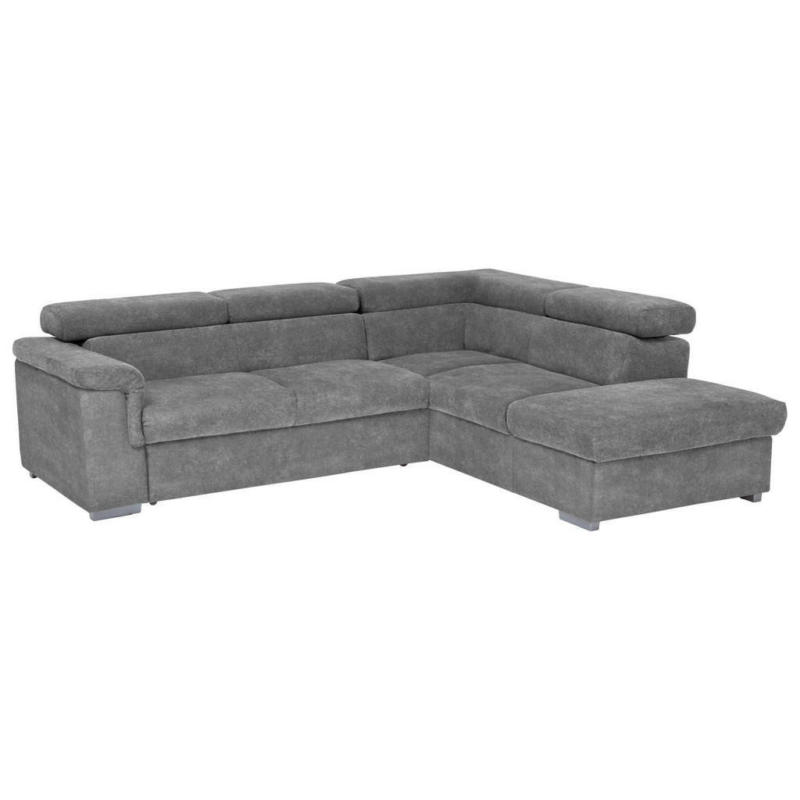 Ecksofa in Flachgewebe Grau