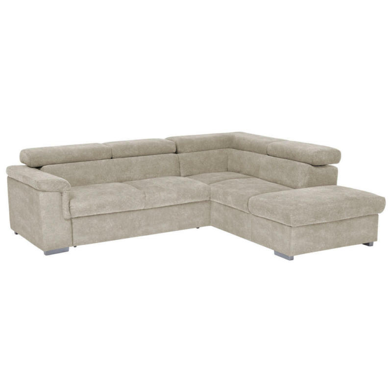 Ecksofa in Flachgewebe Beige