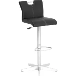 Barhocker in Metall, Textil Schwarz, Edelstahlfarben