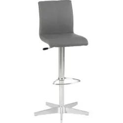 Barhocker in Metall, Textil Grau, Edelstahlfarben