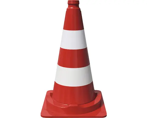 Leitkegel BASt geprüft nach TL PVC einteilig vollreflektierende Folie Typ RA2/B rot-weiß Ø 36 cm 40 x 75 cm