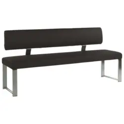 Sitzbank 160/85/60 cm in Braun, Edelstahlfarben