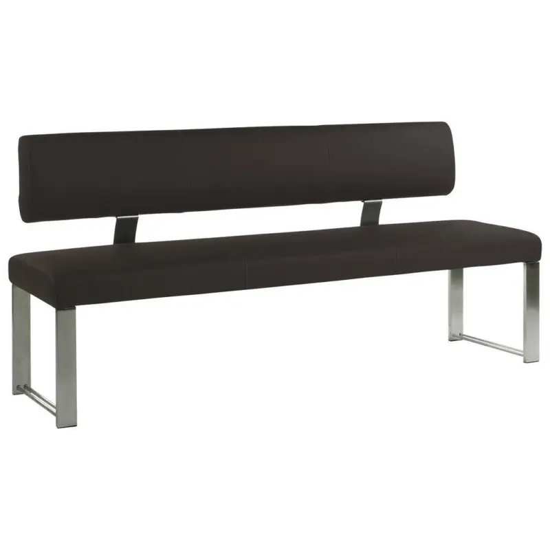 Sitzbank 160/85/60 cm in Braun, Edelstahlfarben