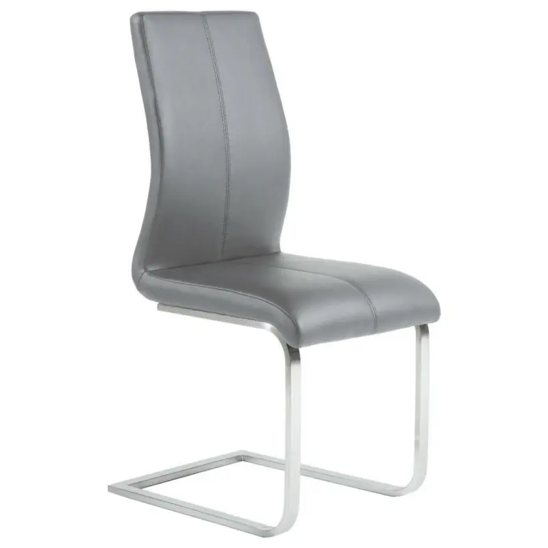 Schwingstuhl in Edelstahl Lederlook