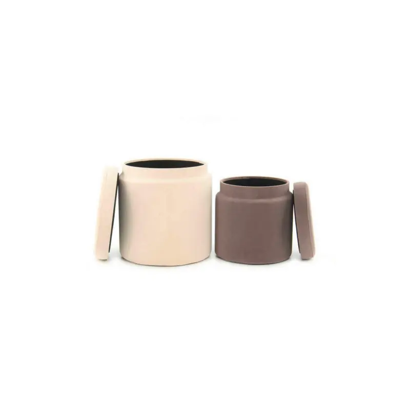 Hockerset in Taupe, Beige
