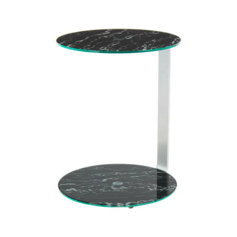 Beistelltisch in Metall, Glas, Holzwerkstoff 40/40/53 cm