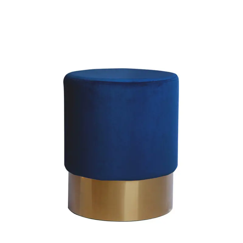 Hocker in Holz, Textil, Holzwerkstoff Dunkelblau