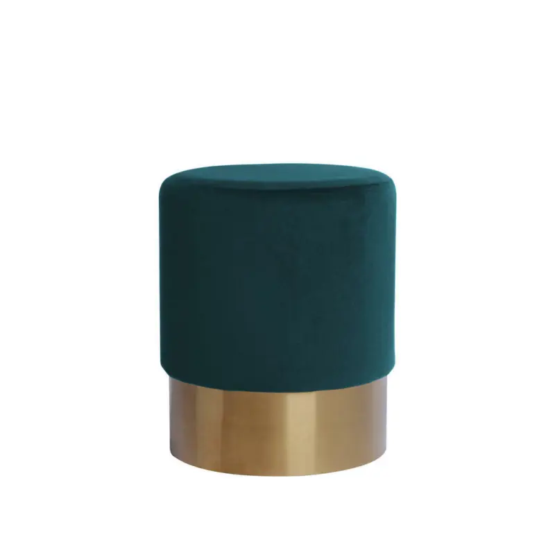 Hocker in Holz, Textil, Holzwerkstoff Grün, Petrol
