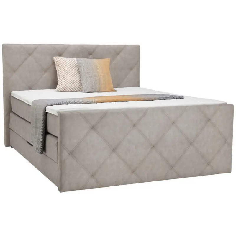 Boxspringbett 160/200 cm in Grau