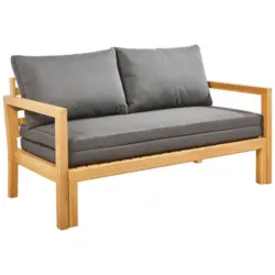 Gartenbank 160/75/75 cm in Anthrazit, Teakfarben