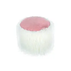 Pouf in Rosa, Weiß Kunststoff