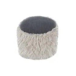 Pouf in Hellgrau Kunststoff