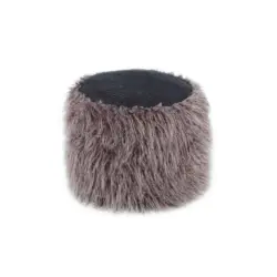 Pouf in Dunkelgrau Kunststoff