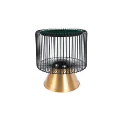 Beistelltisch in Metall, Stein 51/51/56,5 cm