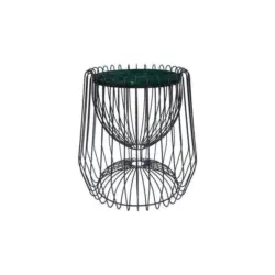 Beistelltisch in Metall, Stein 50/50/51 cm