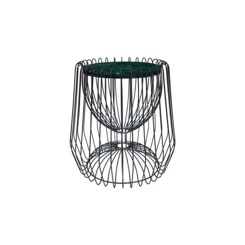 Beistelltisch in Metall, Stein 50/50/51 cm