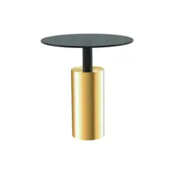 Beistelltisch in Metall, Glas 46/46/50 cm