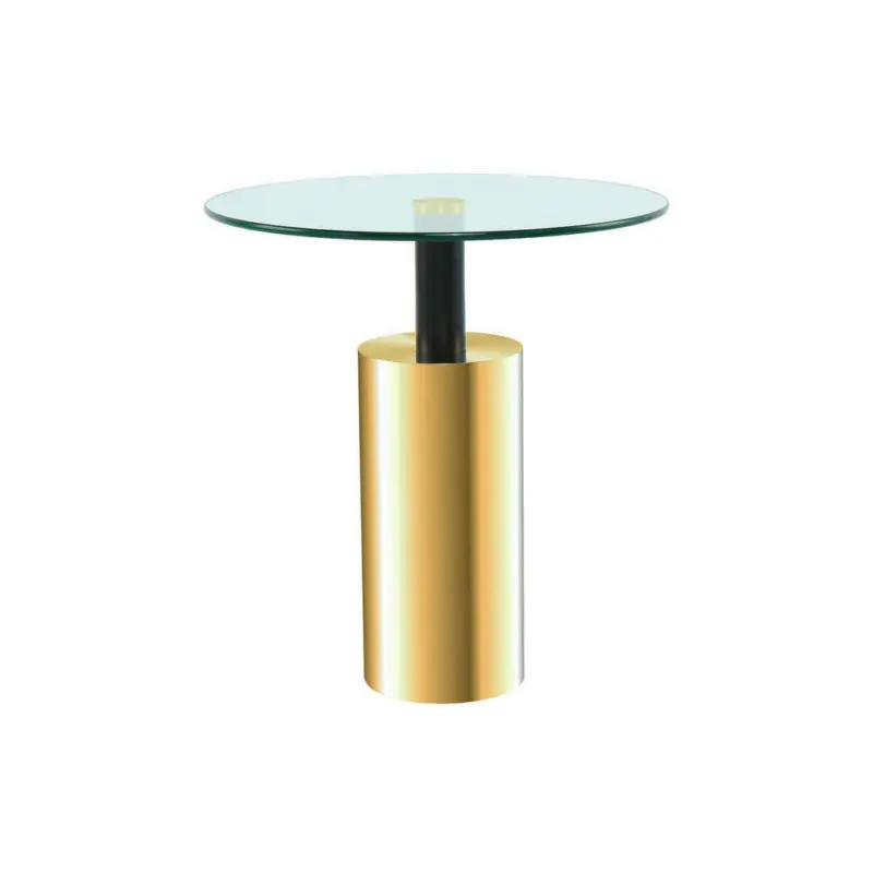 Beistelltisch in Metall, Glas 46/46/50 cm