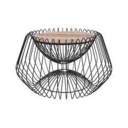 Beistelltisch in Metall, Stein 60/60/35 cm