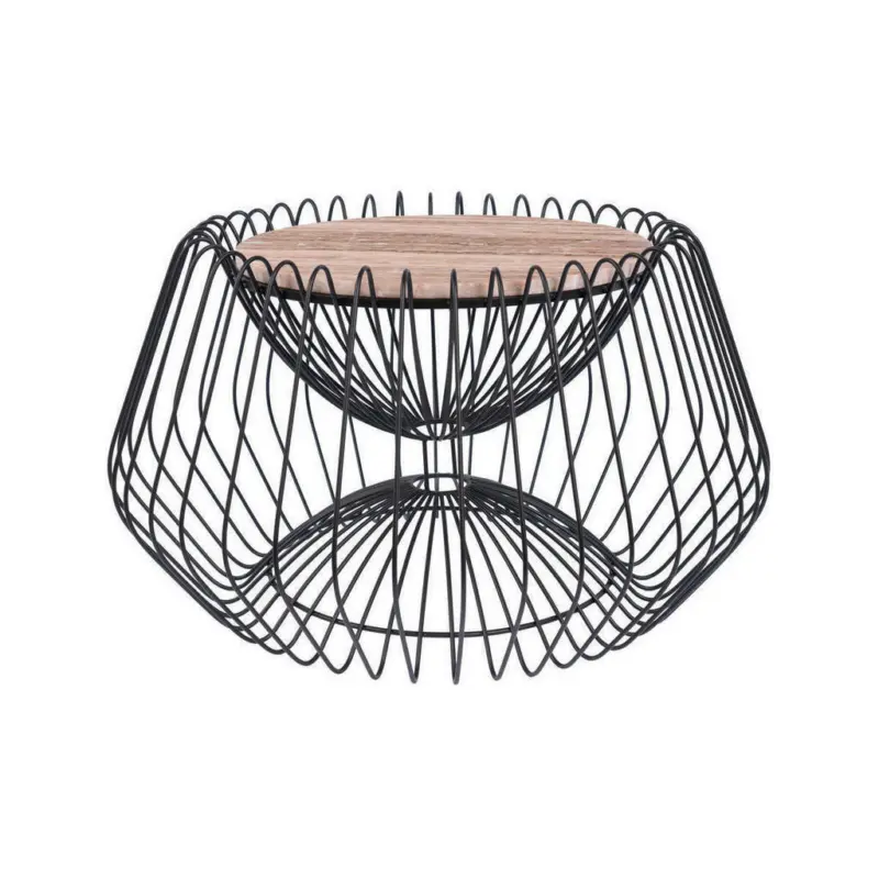 Beistelltisch in Metall, Stein 60/60/35 cm