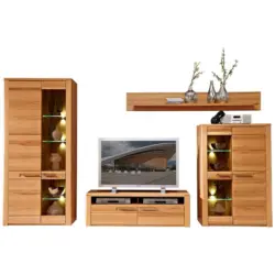 Wohnwand 320/185/45 cm in Buchefarben