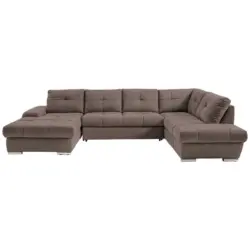 Ecksofa in Webstoff Taupe