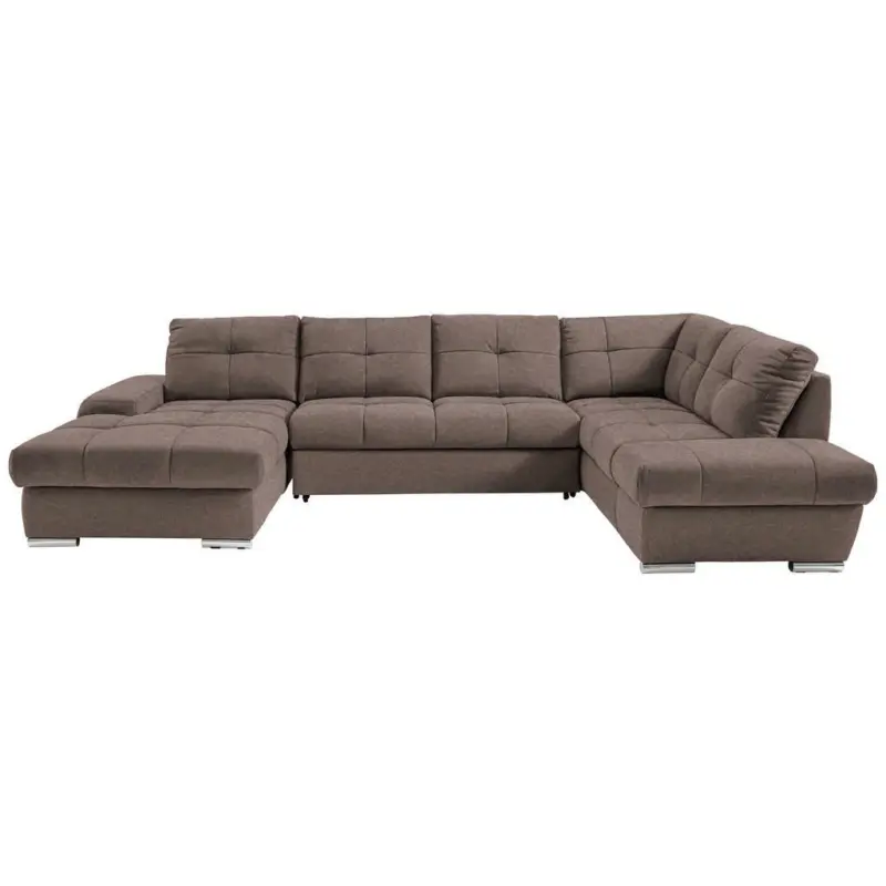 Ecksofa in Webstoff Taupe