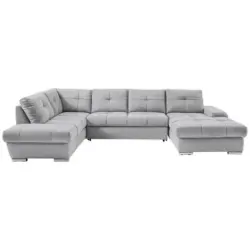 Ecksofa in Webstoff Grau