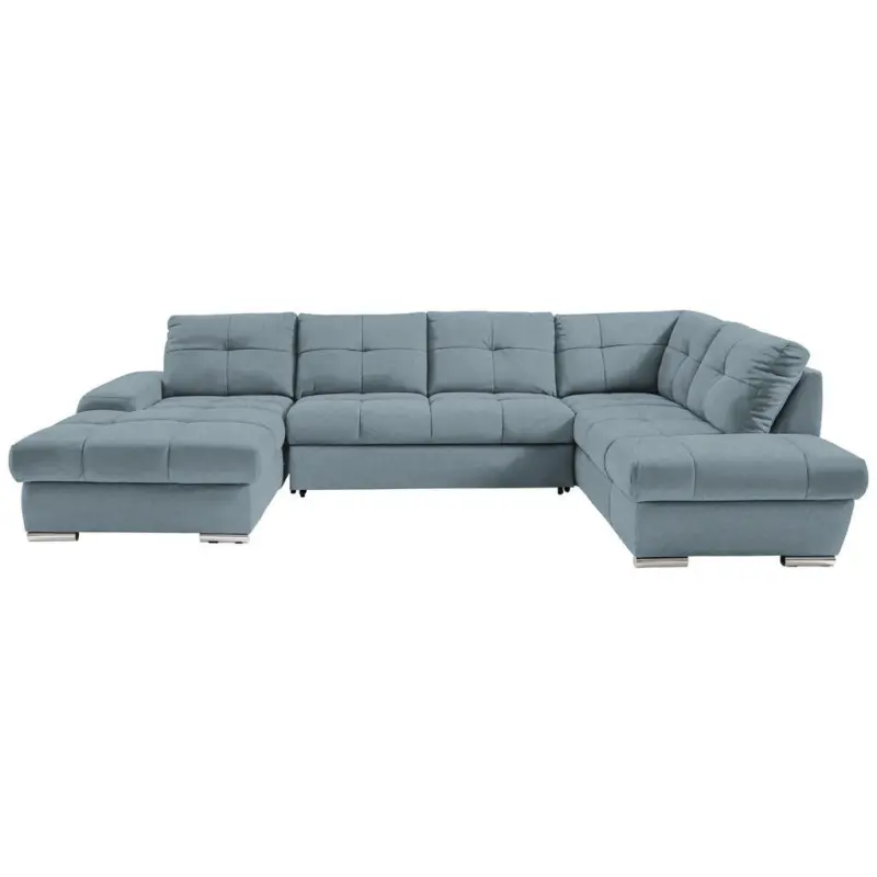 Ecksofa in Webstoff Blau