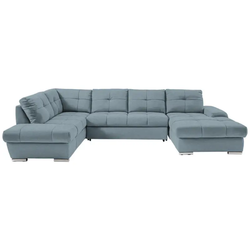 Ecksofa in Webstoff Blau