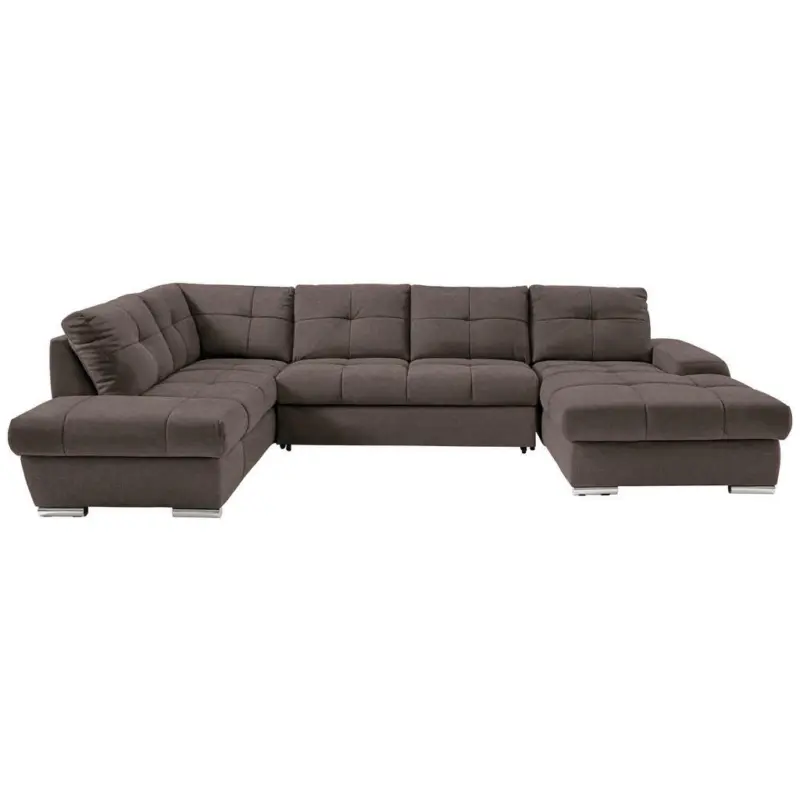 Ecksofa in Webstoff Braun