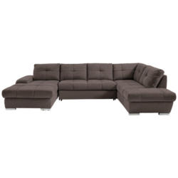 Ecksofa in Webstoff Braun