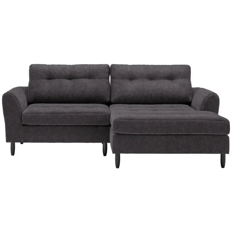Ecksofa in Mikrofaser Dunkelbraun