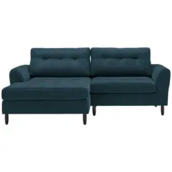 Ecksofa in Mikrofaser Dunkelblau