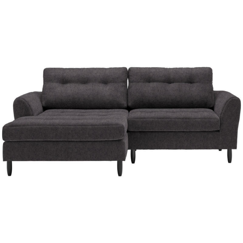 Ecksofa in Mikrofaser Dunkelbraun