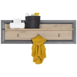 Wandboard in 106,2/33,5/21,6 cm Eichefarben, Dunkelgrau