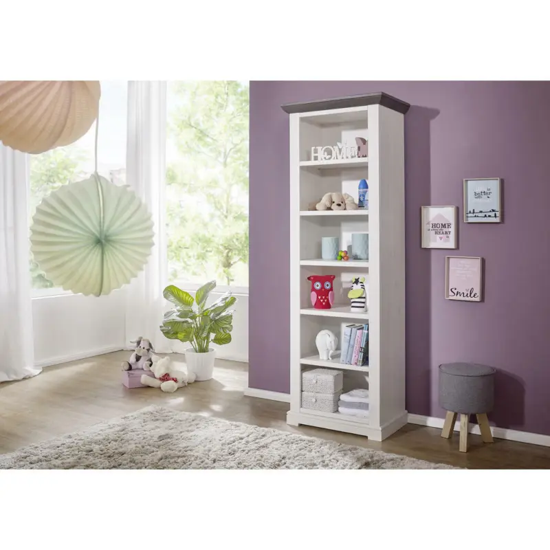 Standregal 68/201/44 cm Grau, Weiß